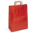 Sacchetti shopper di carta rosso pz.50 cm 18+8x24h manico piatto