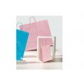 Sacchetti di carta rosa pz.50 manico cordino cm 14+8x21