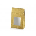 Sacchetto pelle oro con finestra mm.115x55x180 pz.10