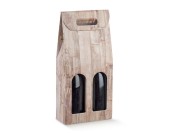 Scatole portabottiglie per 2 bott. wood mm.180x90x385