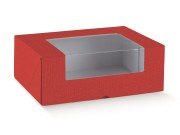 Scatole cartone regalo rosso con finestra mm 350x350x150