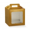 Scatole regalo oro con finestra trasparente mm.210x210x210h