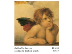 Raffaello sanzio angeli part. i cm. 33x33 stampa arte affiches