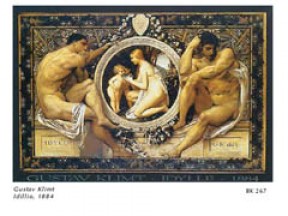 Gustav klimt idyle, 1884 cm. 30x43 stampa arte affiches