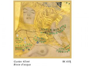 Gustav klimt biscie d'acqua cm. 33x33 stampa arte affiches