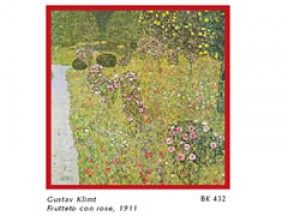 Gustav klimt frutteto c/rose cm. 33x33 stampa arte affiches