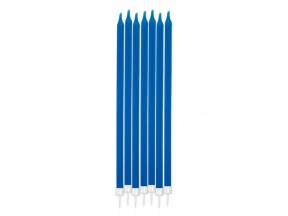 Candeline matita pz.12 blu cm.15+supporto