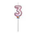 Candela balloon n.3 cm.13 rosa perla