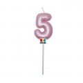 Candela balloon n.5 cm.13 rosa perla