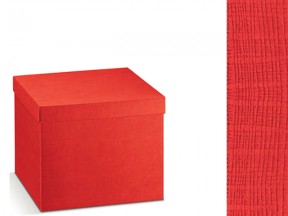 Scatola cartone seta rossa mm. 300x300x120