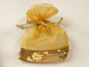 Sacchetto oro con paillettes mm. 120x160 sconto 50%