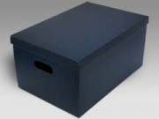 Scatola cartone bauletto juta blu con fori mm 340x500x250