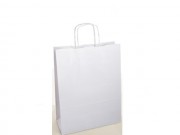 Sacchetti di carta bianco pz.25 manico cordino cm. 46+16x49