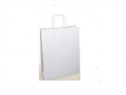 Sacchetti di carta bianco pz.50 manico cordino cm 24+10x31