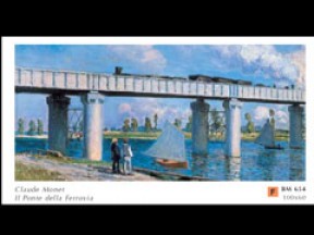 Claude monet ponte della ferrovia cm.60x100 stampa arte affiche